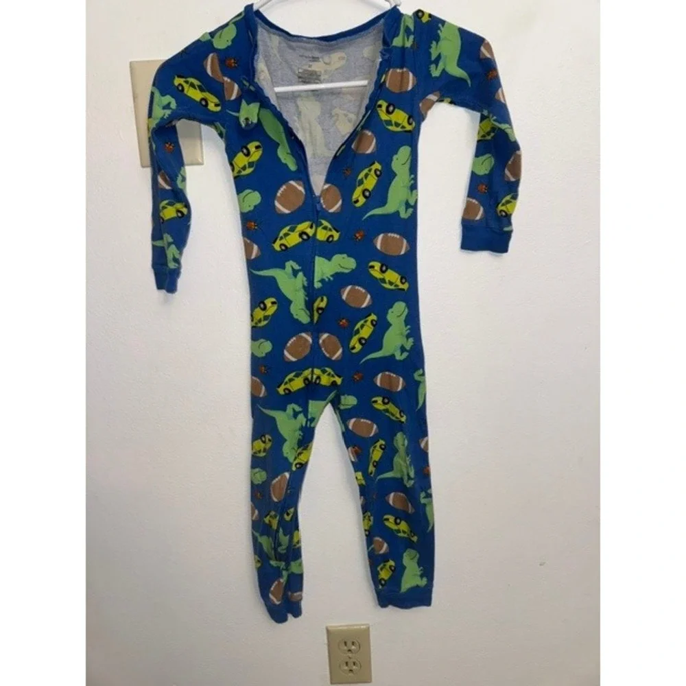 Simple Joys by Carters Boys 5T Dino Football Car Blue 1Piece Sleeper Pajama (E)
